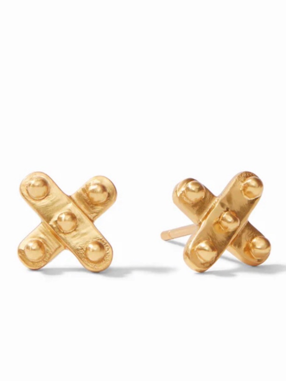 Julie Vos Gold Stud Cross-Accent Earrings
